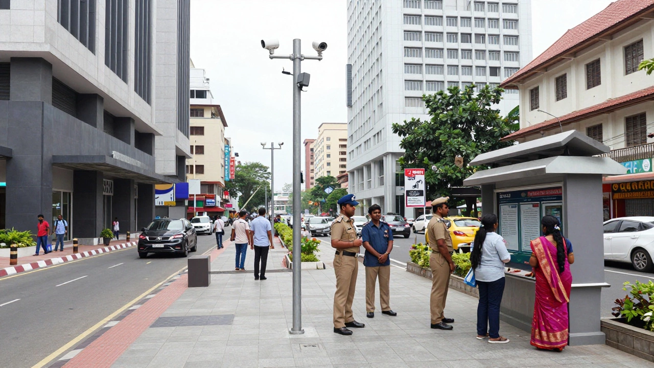Tourist police assistance station in South Indian city center