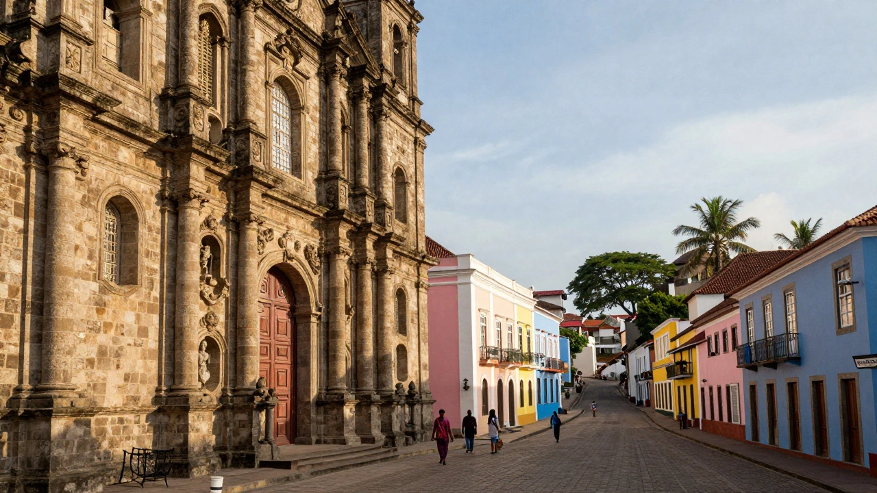 Portuguese colonial churches and colorful streets in Old Goa