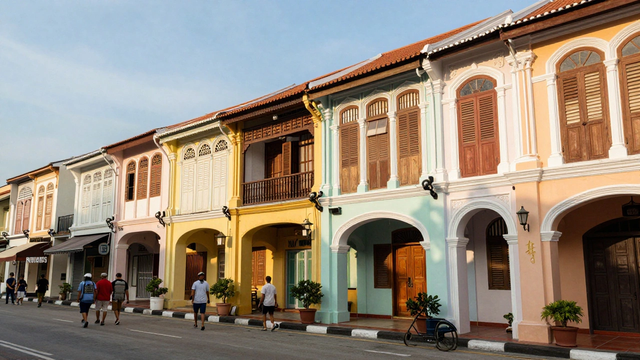 Colorful Sino-Portuguese shophouses in Old Phuket Town